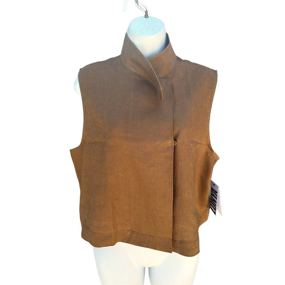 Lunya Woven Linen Sleeveless Shirt Tank in Brown Size Medium NWT - Picture 6 of 16